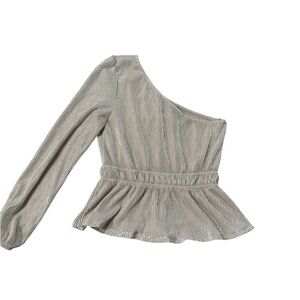 Tullea Top - Champagne with Silver‎ Sparkles, Size M